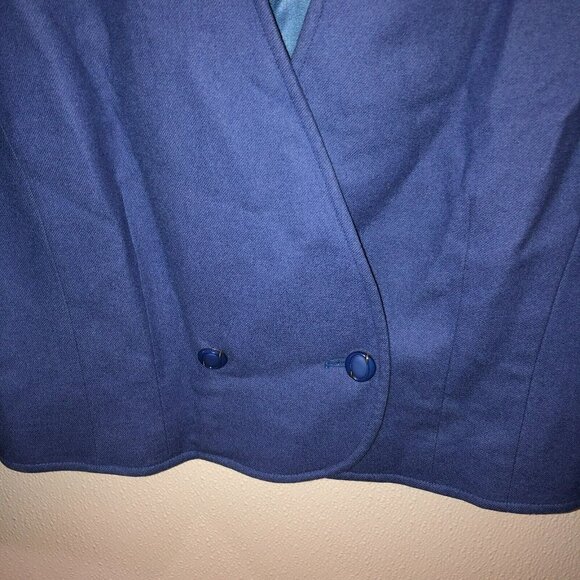 VTG Pendleton Womens 12 Blue Pure Virgin Wool Double Breasted Blazer Jacket USA - Picture 6 of 11